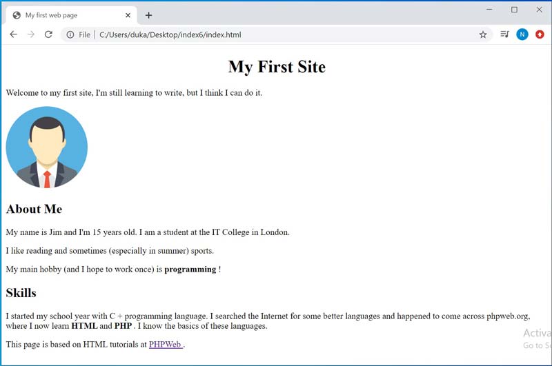 CSS first result